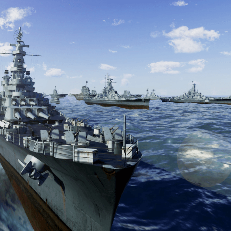 rendering of some metal ships on the ocean