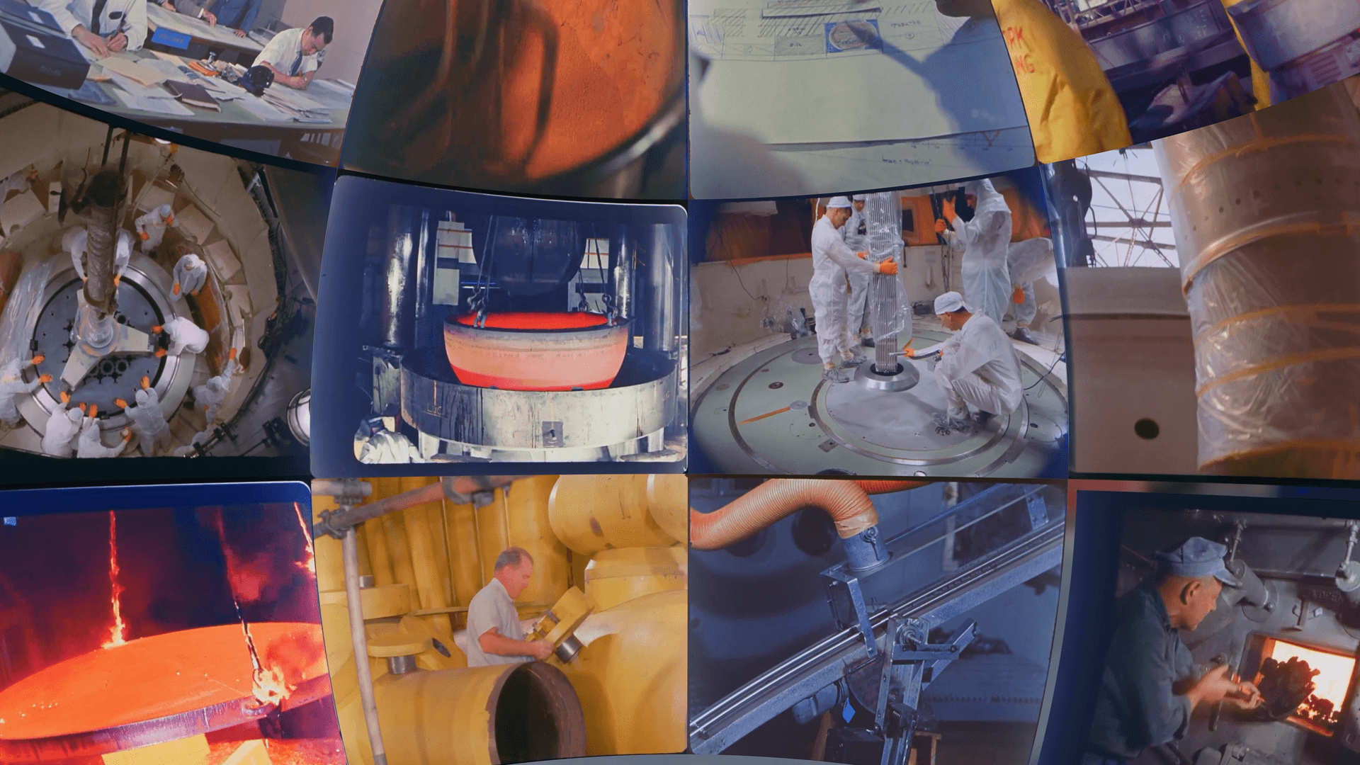 a colorful grid of shipbuilding clips